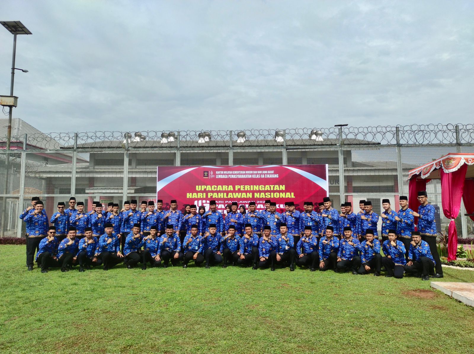 Kesatuan dan Persatuan Bangsa Lapas Kelas IIA Cikarang Apel Hari Pahlawan Bersama Kakanwil Kumham Jabar