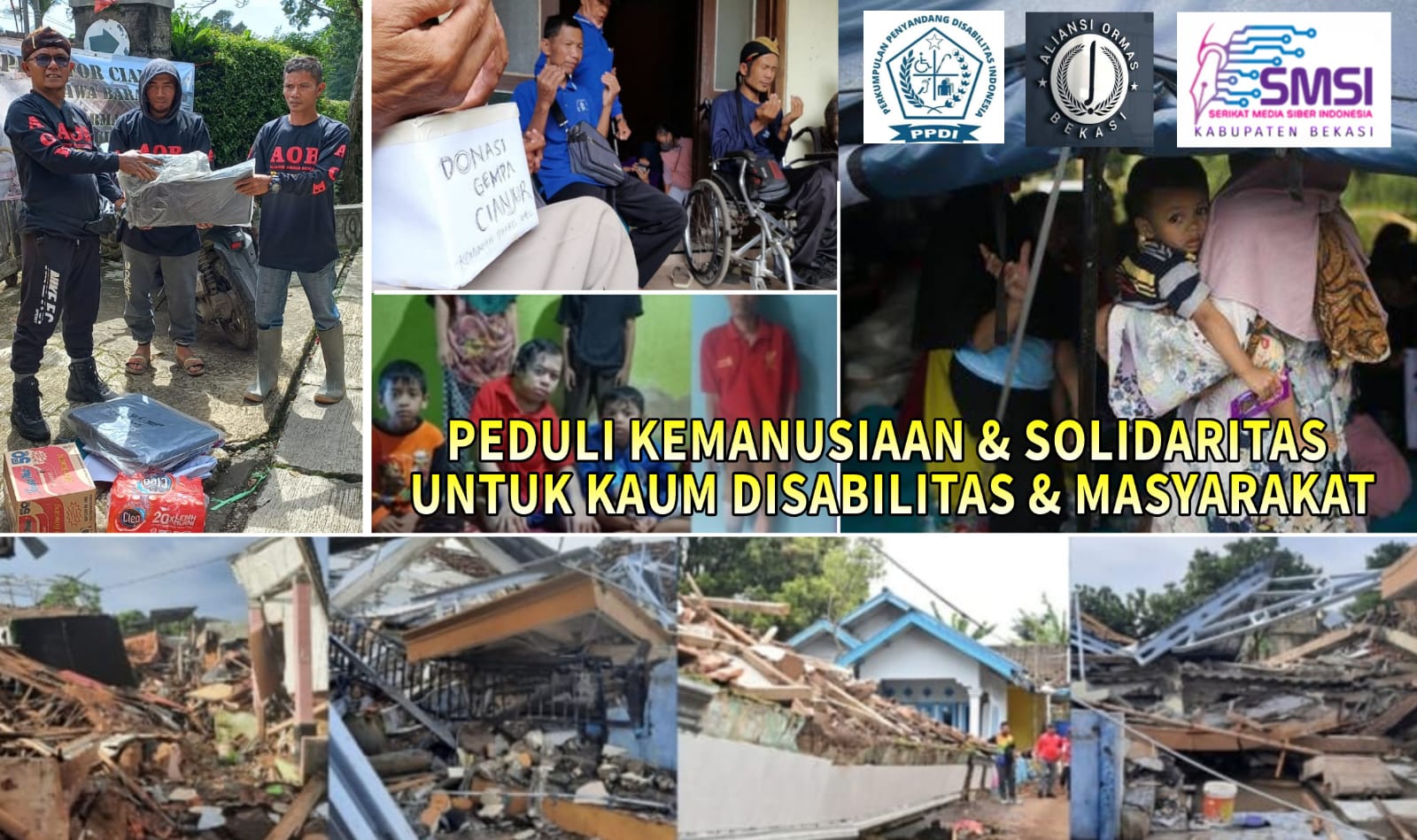 Kompak! SMSI, AOB dan PPDI Siapkan Baksos Untuk Kaum Disabilitas Korban Gempa Cianjur