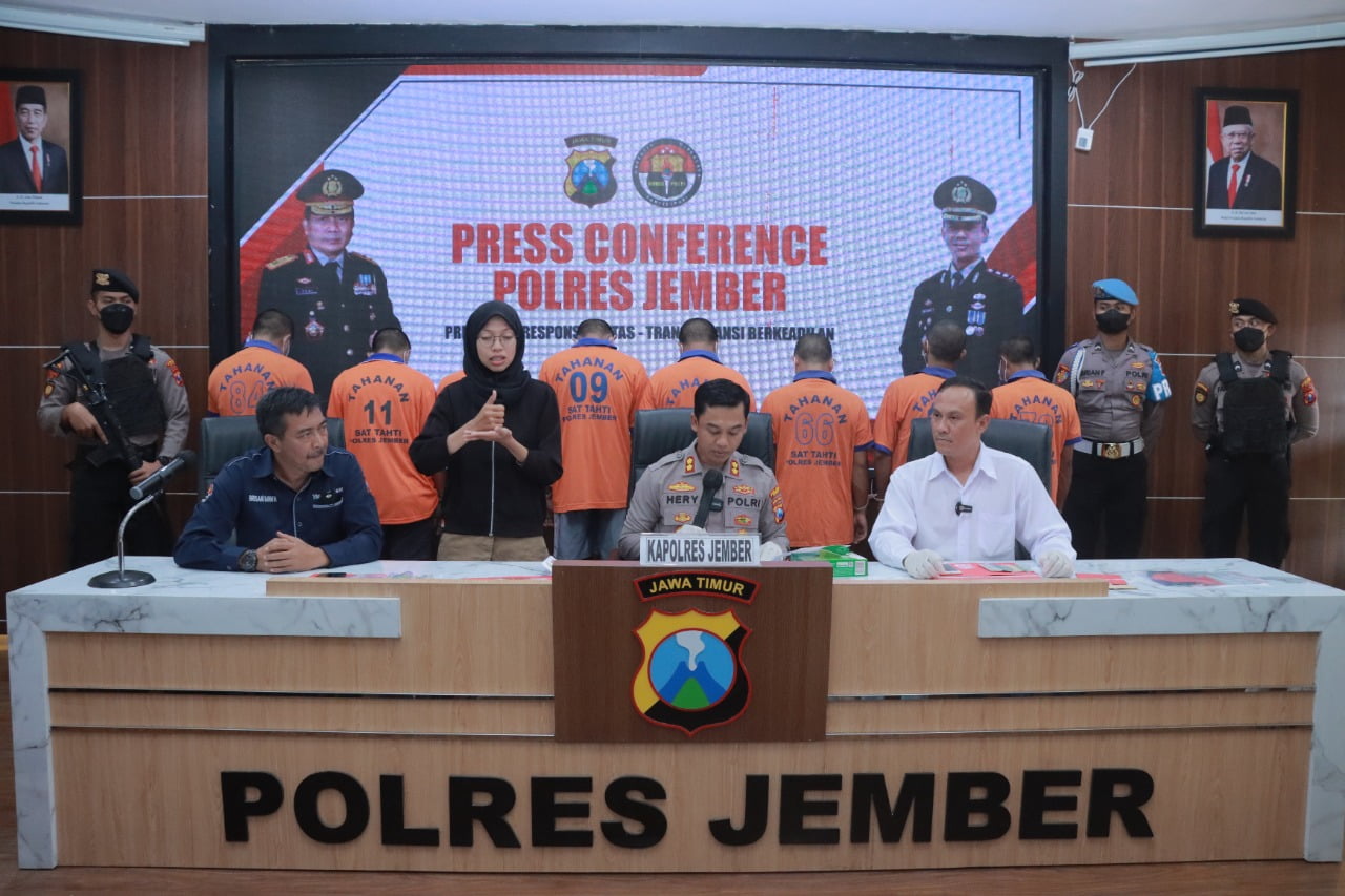 Polres Jember Berhasil Amankan 8 Tersangka Terkait Jaringan Narkoba