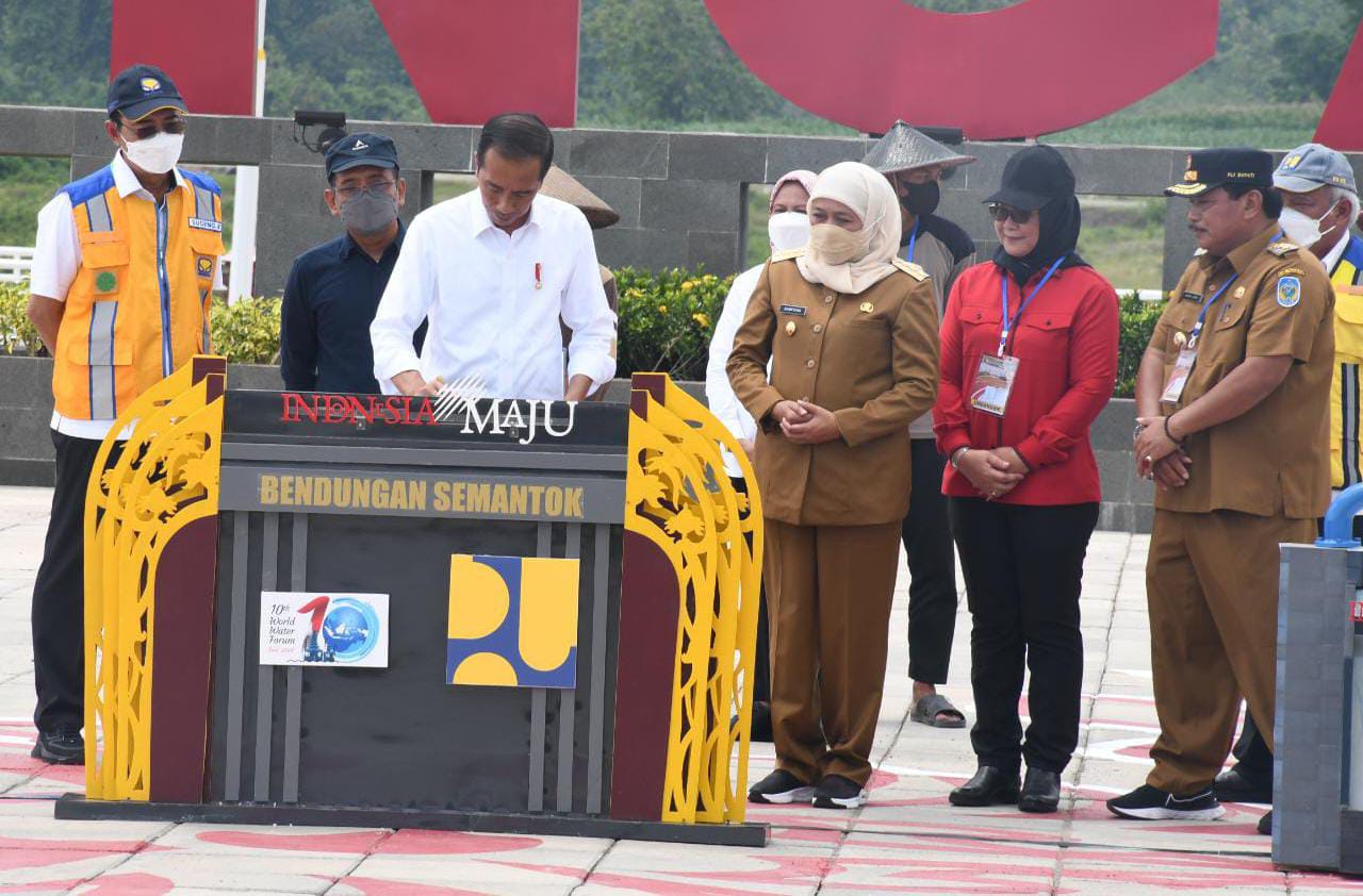 Forkopimda Jatim Dampingi Presiden Joko Widodo Resmikan Bendungan Semantok di Kabupaten Nganjuk