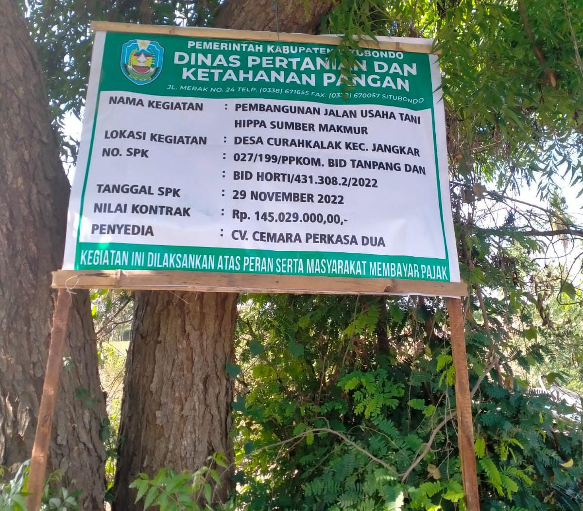 Diduga Asal Jadi dan Amburadul, Pengerjaan Proyek CV Cemara Perkasa Dua, disoroti LSM.