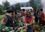 Natal Bersama Bakar Batu di Puncak Papua, Satgas Yonif R 303 Kostrad