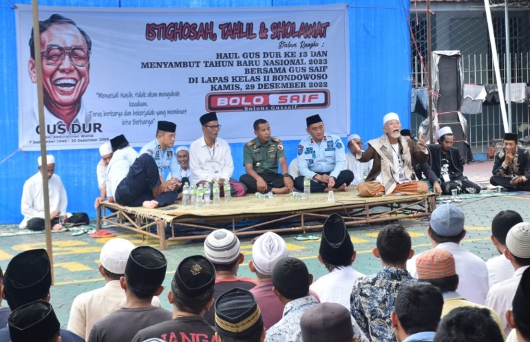 PASI OPS KODIM 0822 Bndowoso Hadiri Doa Dan Sholawat Bersama LAPAS II B Bondowoso