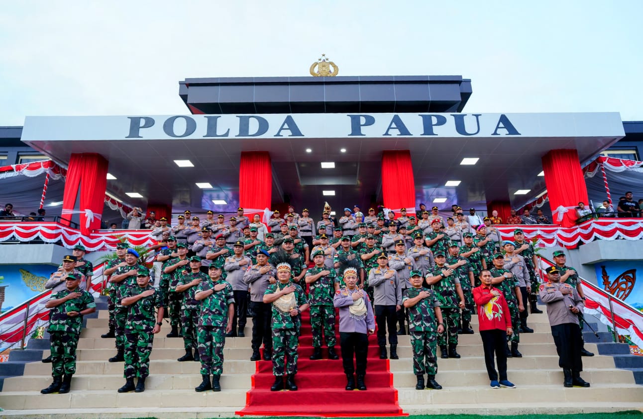 Wujud Sinergitas TNI-POLRI Makin Kokoh, Kapolri Bersama Panglima TNI Resmikan Polda Papua Baru