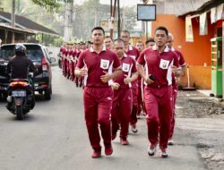 Terapkan Pola Hidup Sehat, Brimob Sumsel Laksanakan Lari Pagi Sejauh 5 KM