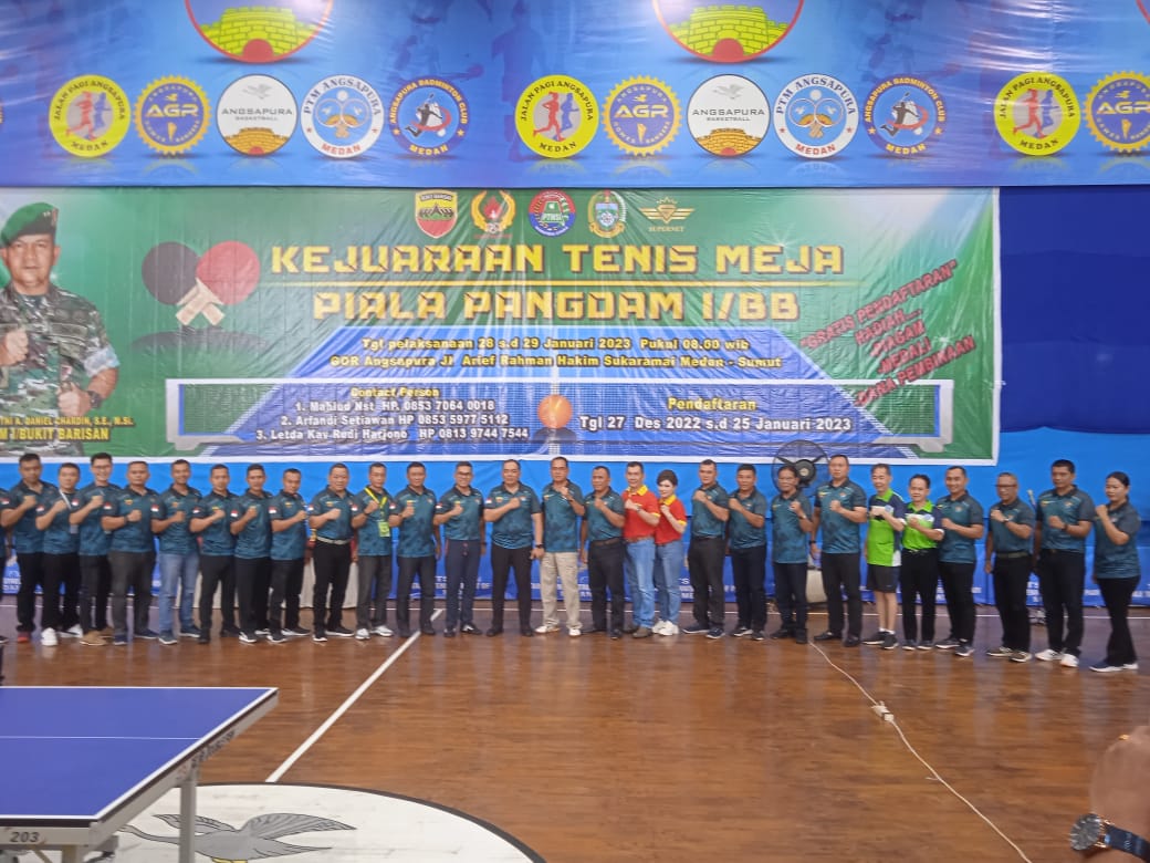 Semangat PON XXI Ratusan Petenis Meja Ikut Turnamen Piala Pangdam I/BB