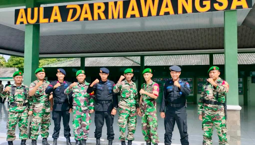 Perkuat Sinergitas TNI-Polri, Brimob Sumsel Sambangi Kodim 402/Kayu Agung