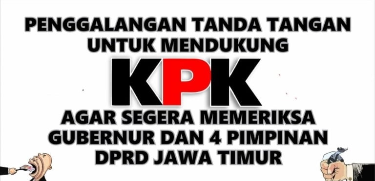 DPP AMI Bersama Jatim One, Joyo Semoyo, Madas, BNPM dan Larm-Gak Menggelar Penggalangan Tanda Tangan Mendukung KPK