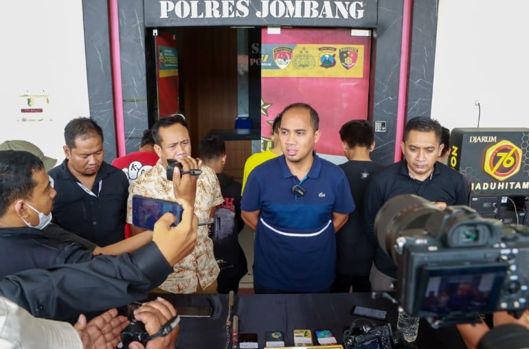 Polres Jombang Amankan Tujuh Pesilat Bersajam, Videonya Sempat Viral di Medsos