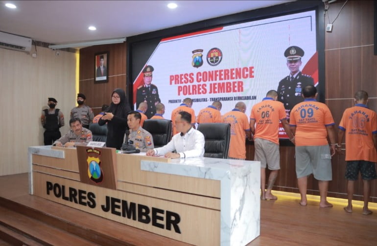 Awal Tahun 2023, Polres Jember Berhasil Amankan 10 Tersangka Pengedar Narkoba 