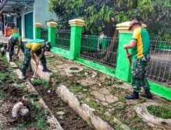 Prajurit Pasopati Laksanakan Karya Bakti Pembersihan Lingkungan Sarana Ibadah Masjid Al Falah