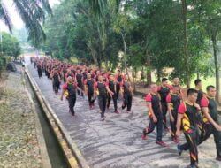 Jaga Fisik Dan Kebugaran, Korps Brimob Sumsel Laksanakan Olahraga Bersama