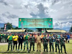 Meriahkan HUT Ke-62 Kostrad, Satgas Yonif R 321/GT Gelar Turnamen Sepak Bola Mini dan Bola Voli