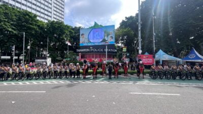 Hadir Ditengah Masyarakat, Polisi Ditsamapta PMJ Lakukan Patroli Dengan Bersepeda di ‘Car Free Day