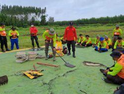 BRIMOB SUMSEL IKUTI LATIHAN GABUNGAN PENANGANAN KARHUTLA TAHUN 2023 DI PT. OKI PULP & PAPER