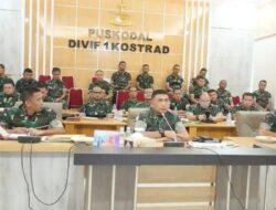 Evaluasi Tekan Tingkat Pelanggaran, Kasdivif 1 Kostrad Brigjen TNI J. Binsar Parluhutan Sianipar Pimpin Rapat Evaluasi Jajaran Divif 1 Kostrad