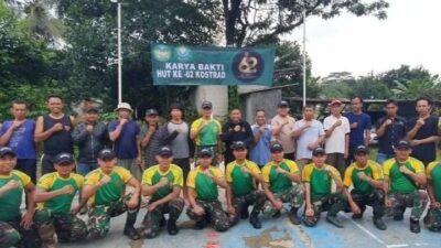 Sambut HUT Ke-62 Kostrad, Denhub Divif 1 Kostrad Gelar Karya Bakti