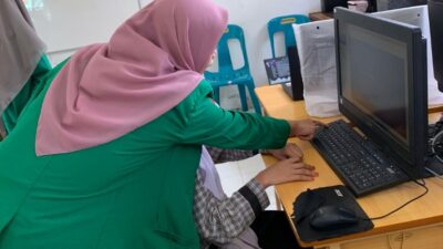 Siswa SMPN 7 Desa Batuphat Timur, Ikuti Sosialiasi Pengenalan Komputer Dan Internet, Yang Digelar Mahasiswa KKN Tematik Kelompok 24 Universitas Malikussaleh