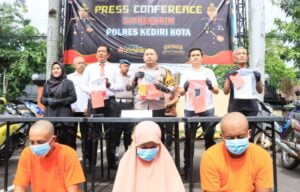 Polres Kediri Kota Berhasil Ungkap Sindikat Curanmor, Tersangka Pasutri dan 16 Kendaraan Diamankan