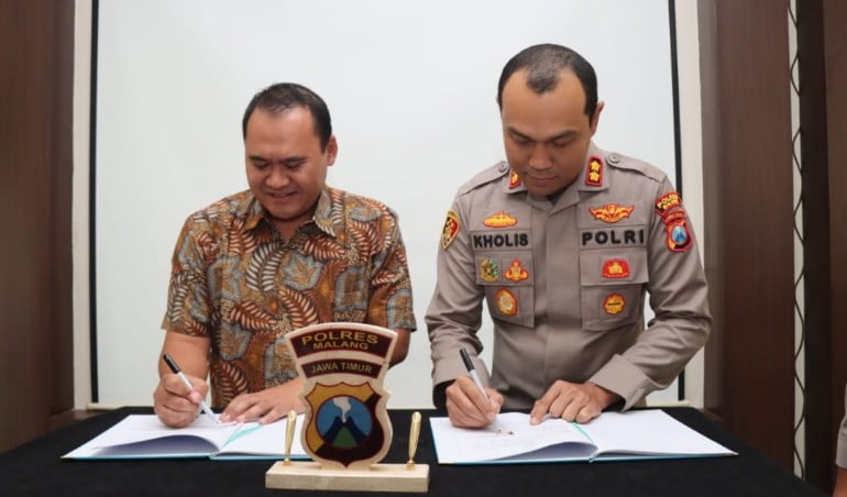 Jalin Kerjasama, Polres Malang dan Perum Jasa Tirta I Teken MoU Pengamanan Obvitnas