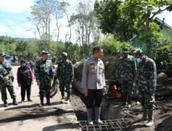 Dandim 0822 Bondowoso Tinjau Pembongkaran jembatan Akses Rumah Warga