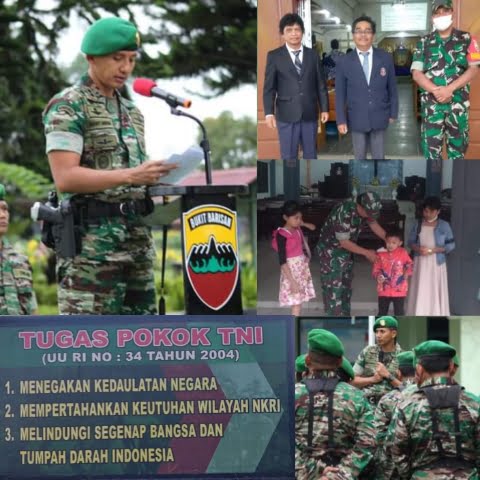 Babinsa TNI Manunggal Bersama Rakyat Pengamanan Ibadah Minggu