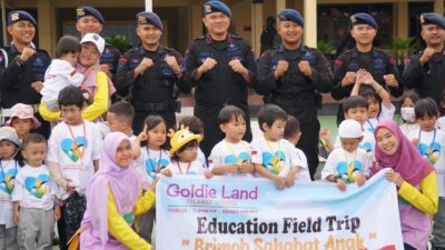 Brimob Sumsel Terima Kunjungan Siswa-Siswi PAUD Goldie Land Islamic