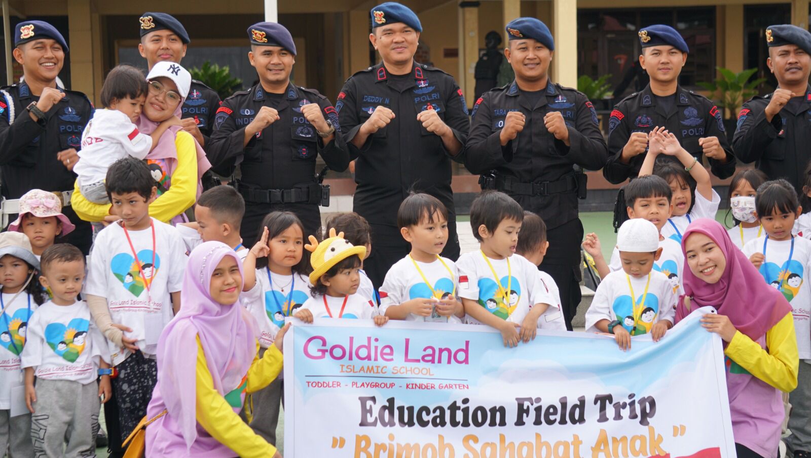 Brimob Sumsel Terima Kunjungan Siswa-Siswi PAUD Goldie Land Islamic