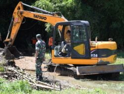 Kodim 0822 Bondowoso Sigap Gelar Karya Bakti Bebcana Alam Banjir Desa Pancoran 