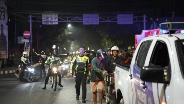 Polres Kediri Kota Amankan Puluhan Motor Berknalpot Brong