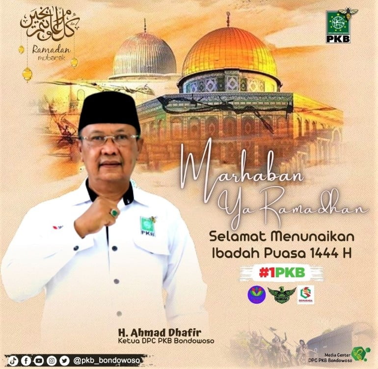 H.Ahmad Dlafir Ketua DPC PKB Kab.Bondowoso Ucapkan Selamat Menunaikan Ibadah Puasa Romadlon