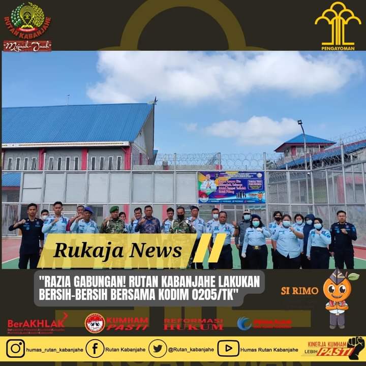 Razia Gabungan Rutan Kabanjahe Bersama Kodim 0205/TK Lakukan Bersih-bersih