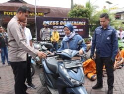 Berhasil Ungkap 45 Kasus Curanmor, Polres Malang Kembalikan Motor Kepada Pemiliknya