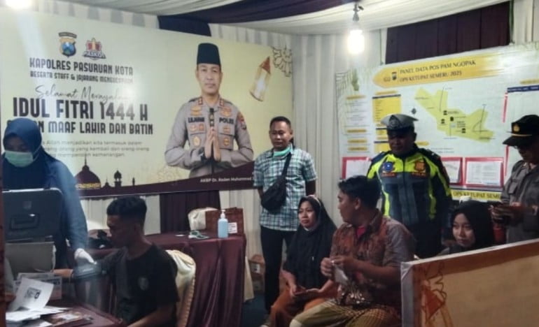 Polres Pasuruan Kota Sediakan Layanan Vaksin di Posyan OPS Ketupat Semeru 2023 