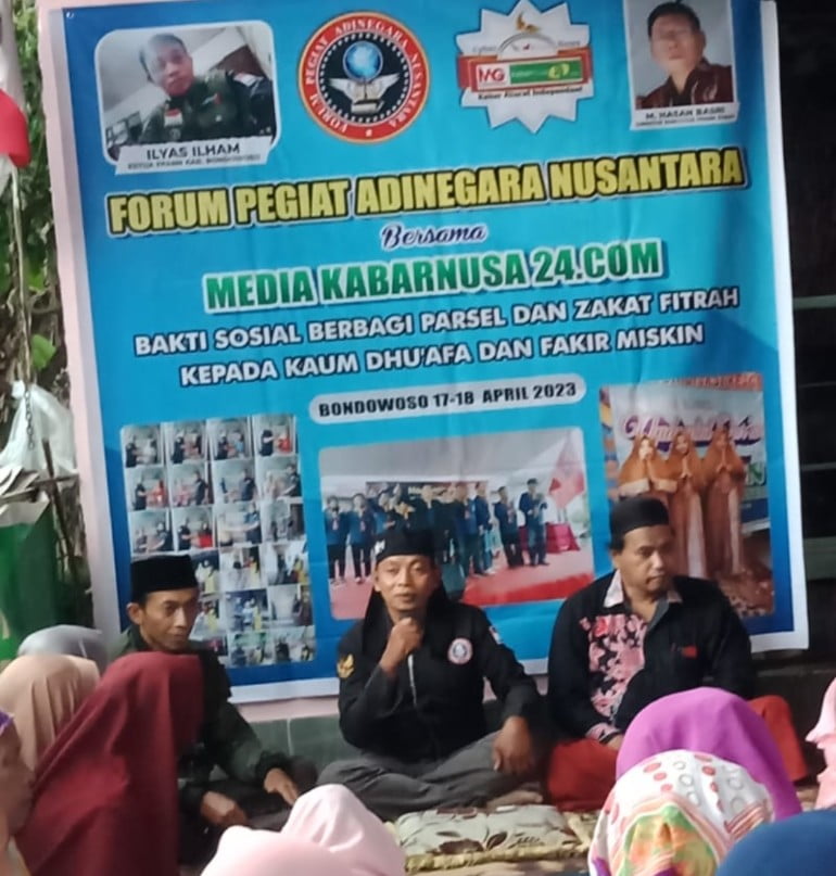 Forum Pegiat Adinegara Nusantara Bersama Media Kabarnusa24, Gelar Doa Bersama dan Berbagi Parsel Serta Zakat Fitrah