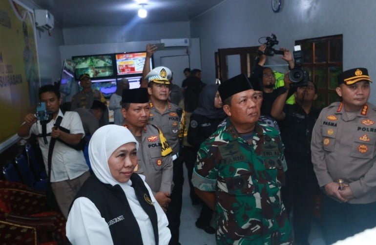 Forkopimda Jatim Cek Pospam dan Posyan di Malam Takbir