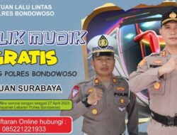 Balik Mudik Gratis Bareng Polres Bondowoso