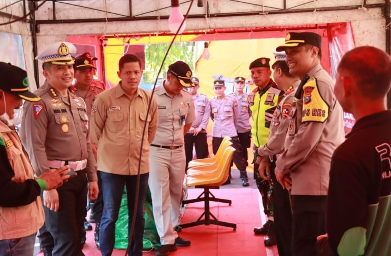 Ops Ketupat 2023, Tim Pamatwil Korlantas Polri Tinjau Posyan di Bojonegoro