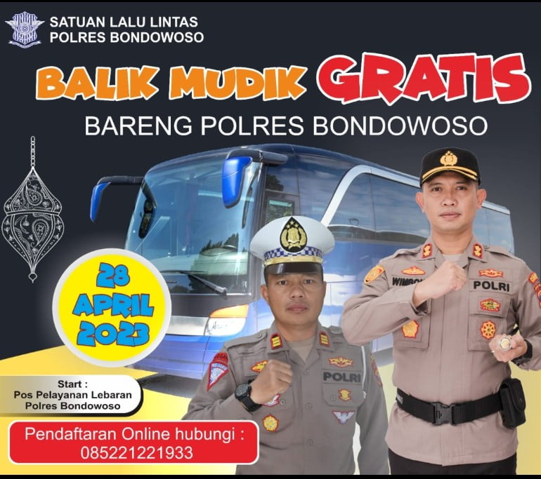 Polres Bondowoso Siapkan Armada Untuk Balik Mudik Gratis Tujuan Surabaya