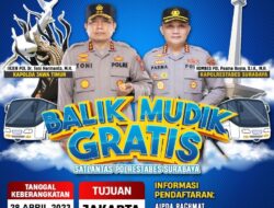 Polrestabes Surabaya Buka Hotline Pendaftaran Balik Mudik Gratis Tujuan Jakarta, Siapkan Dua Bus