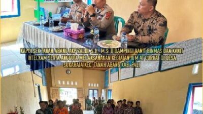 Jajaran Polres PALI Kembali Menggelar Jum’at Curhat, Kali Ini Berlangsung di Desa Sukaraja Kecamatan Tanah Abang Kabupaten Pali