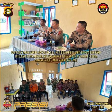 Jajaran Polres PALI Kembali Menggelar Jum'at Curhat, Kali Ini Berlangsung di Desa Sukaraja Kecamatan Tanah Abang Kabupaten Pali