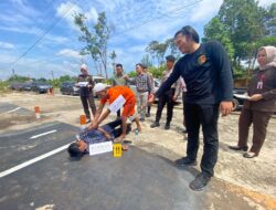 Polres Pali Gelar Rekonstruksi Kasus  Pembunuhan Di Desa Air itam beberapa Bulan  Yang  Lalu