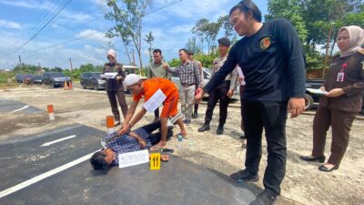 Polres Pali Gelar Rekonstruksi Kasus  Pembunuhan Di Desa Air itam beberapa Bulan  Yang  Lalu