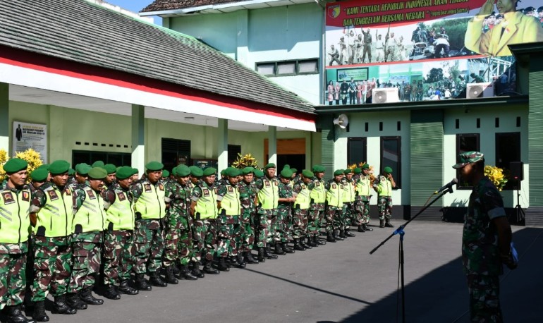 Sholawat Burdah Bersama Pangdam V/Brawijaya, Kodim 0822 Bondowoso Gelar Apel Siaga