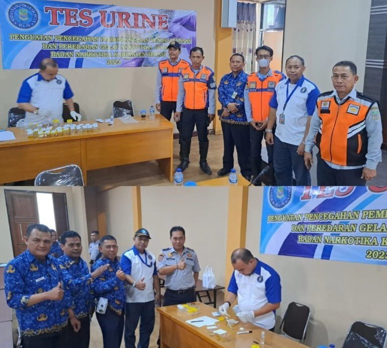 BNK Lakukan Giat Test Urine Pada Pegawai Dishub Kabupaten Bekasi