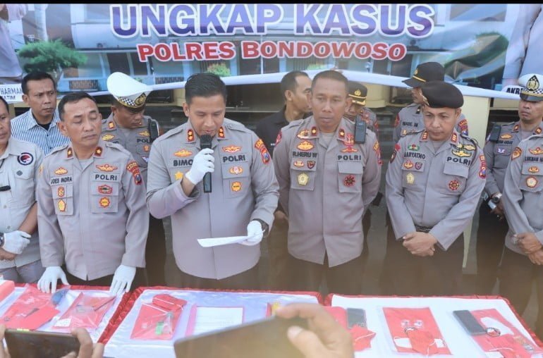 Press Release, Selama Bulan Mei Sat Resnarkoba Polres Bondowoso Berhasil Ungkap 14 Kasus Narkotika