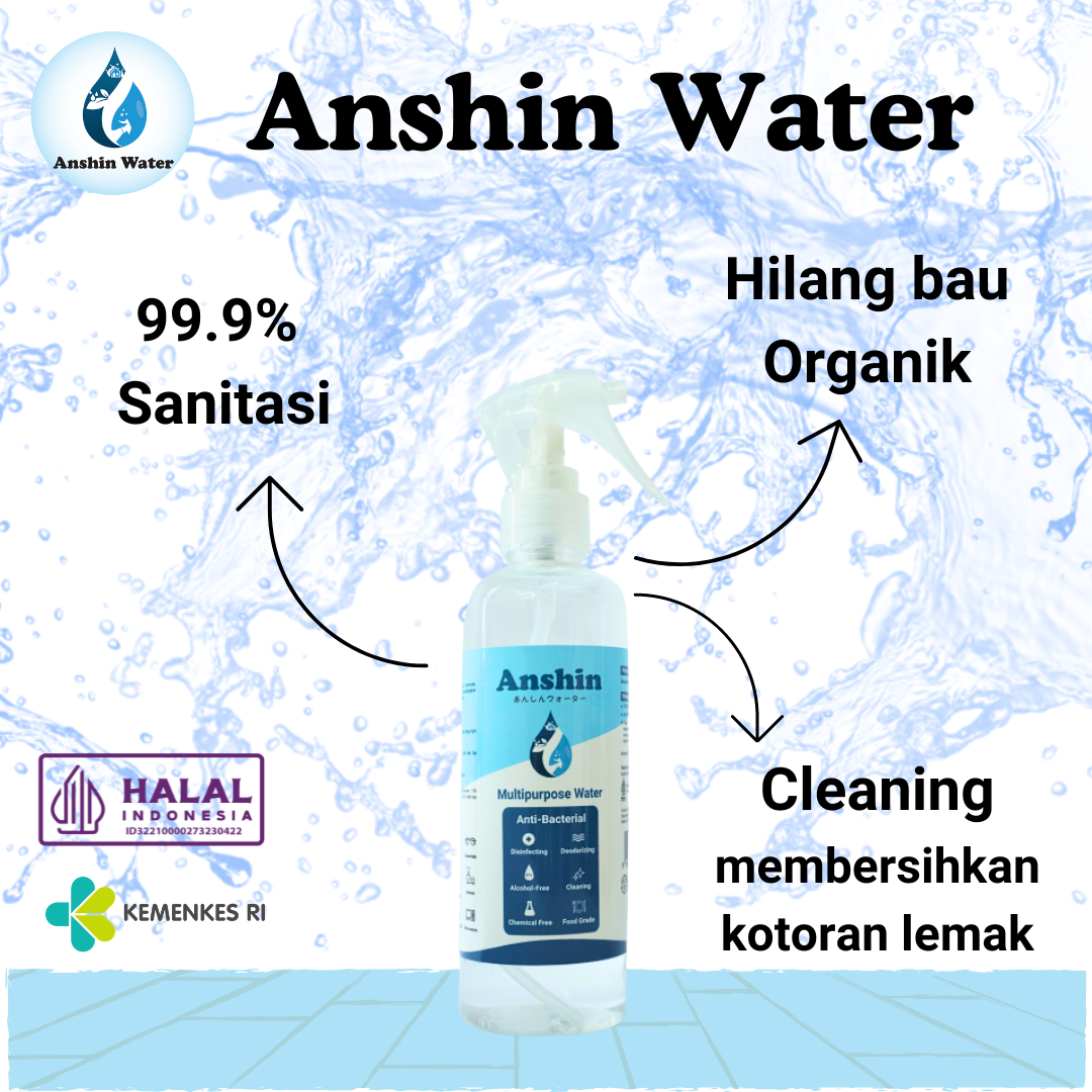 Produk Indonesia pertama, Multipurpose water yang Non-Toxic, satu-satunya yang dapat membersihkan, menghilangkan bau dan membersihkan