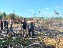 Jajaran Polsek Talang Ubi Mendatangi Lokasi Kebakaran Hutan