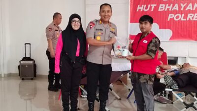 Jelang HUT Bhayangkara Ke-77 Polres PALI Gelar Giat Donor Darah